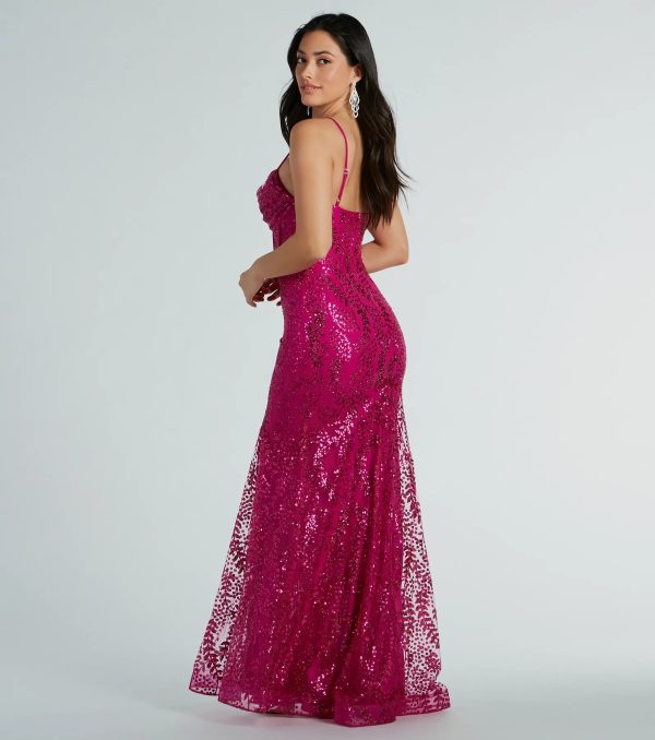 Anna Bustier Mermaid Glitter Sequin Formal Dress - Image 7