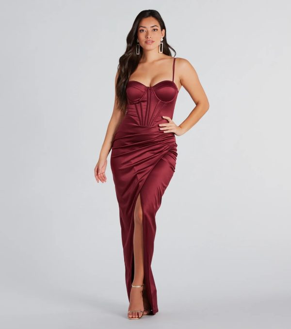 Emmaline Formal Satin Bustier Long Dress - Image 5