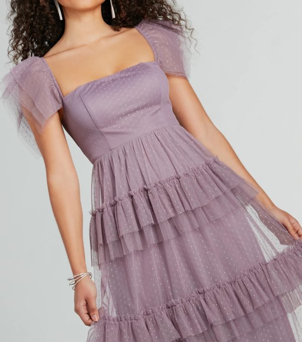 Arylee Polka Dot A-Line Ruffle Tulle Formal Dress - Image 4