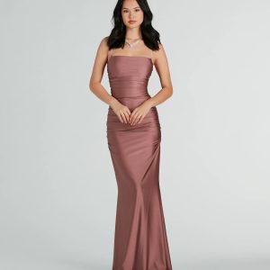 Eliena Formal Rhinestone Strap Mermaid Dress