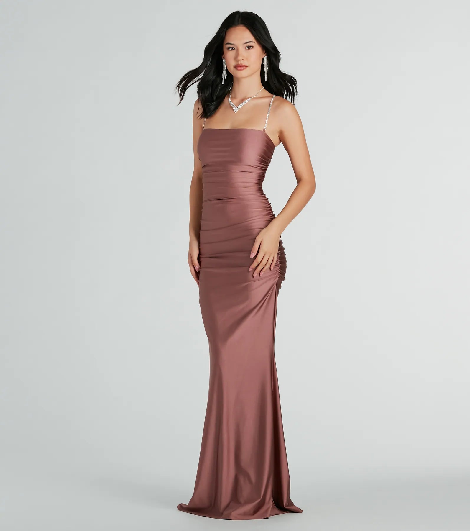 Eliena Formal Rhinestone Strap Mermaid Dress - Image 3