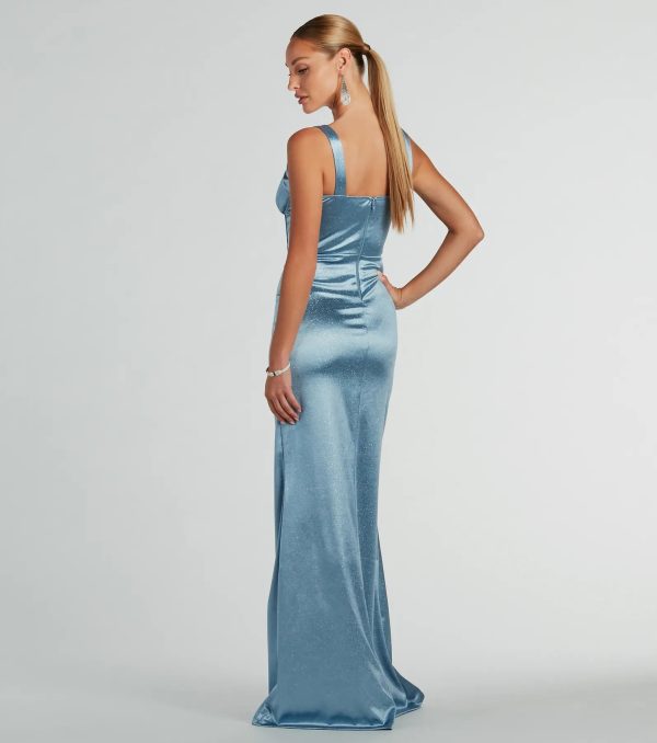 Annalise Glitter Satin Corset Mermaid Dress - Image 6