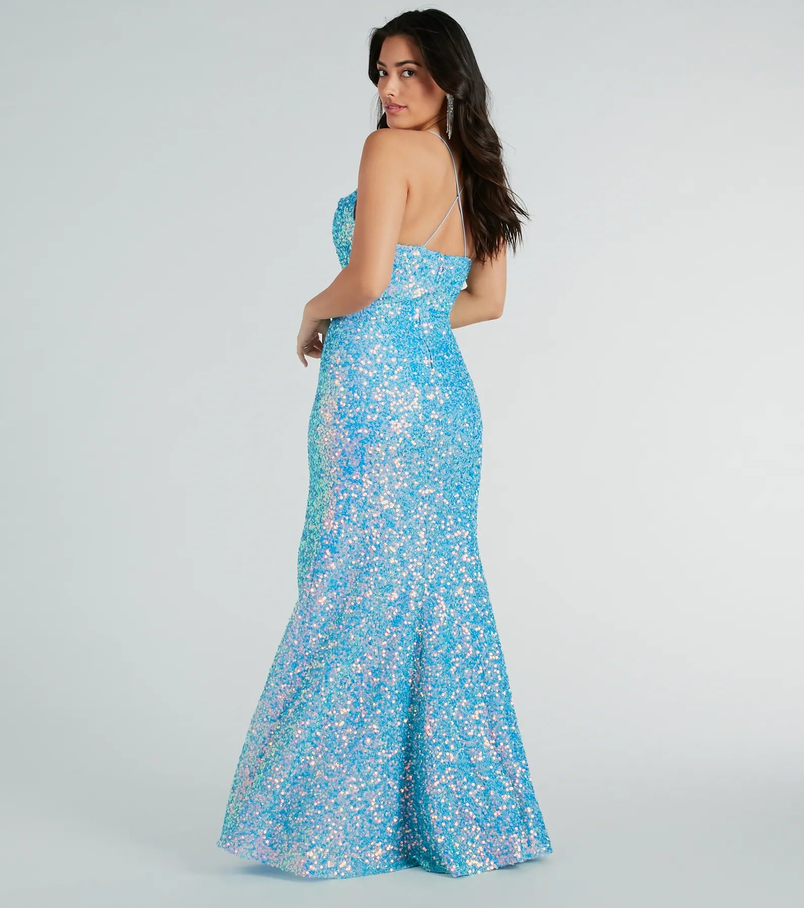 Esperanza Formal Sequin Cowl Dress - Image 15