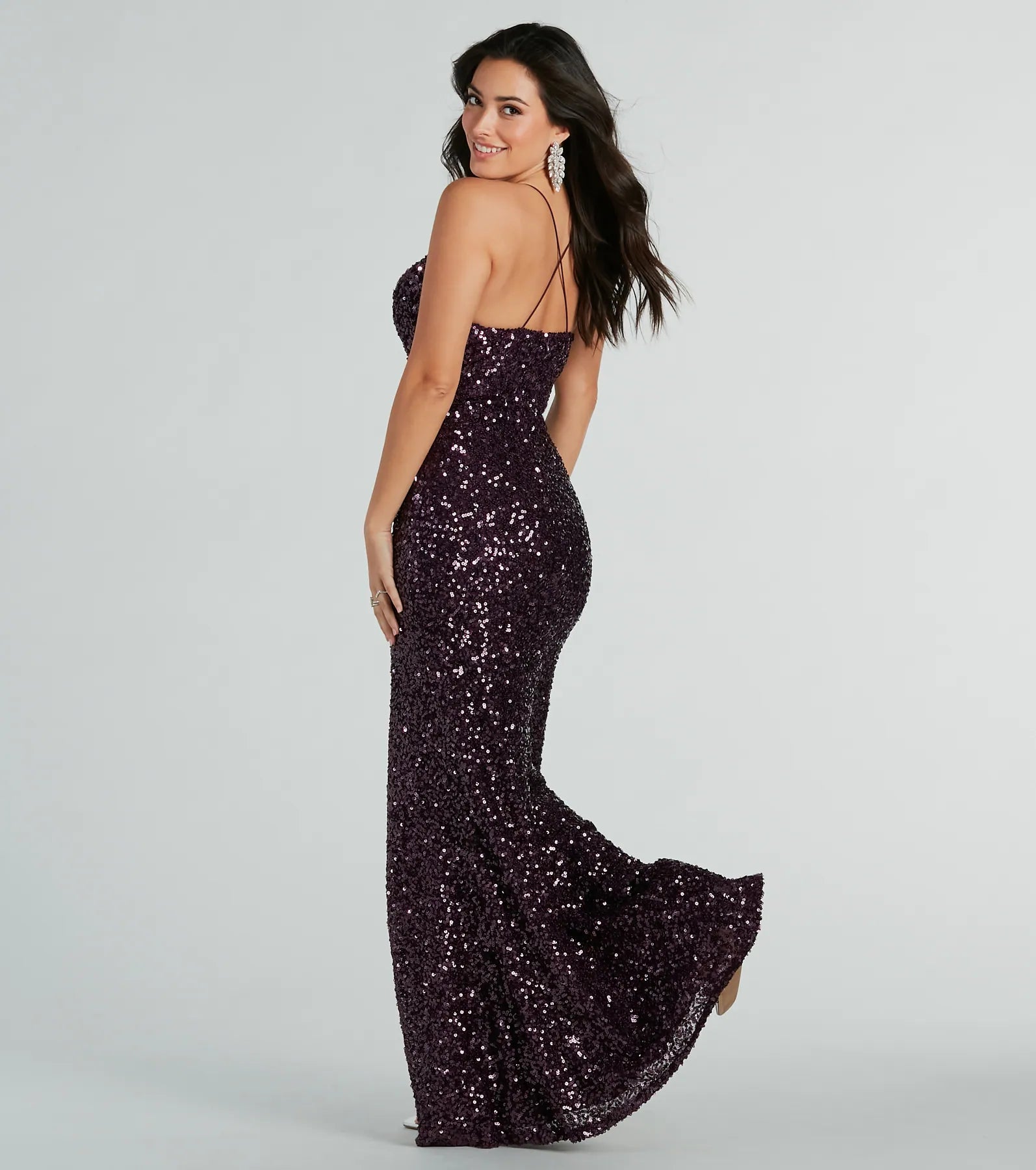 Esperanza Formal Sequin Cowl Dress - Image 19