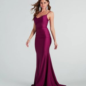 Reagan Formal Satin Low Back Mermaid Dress