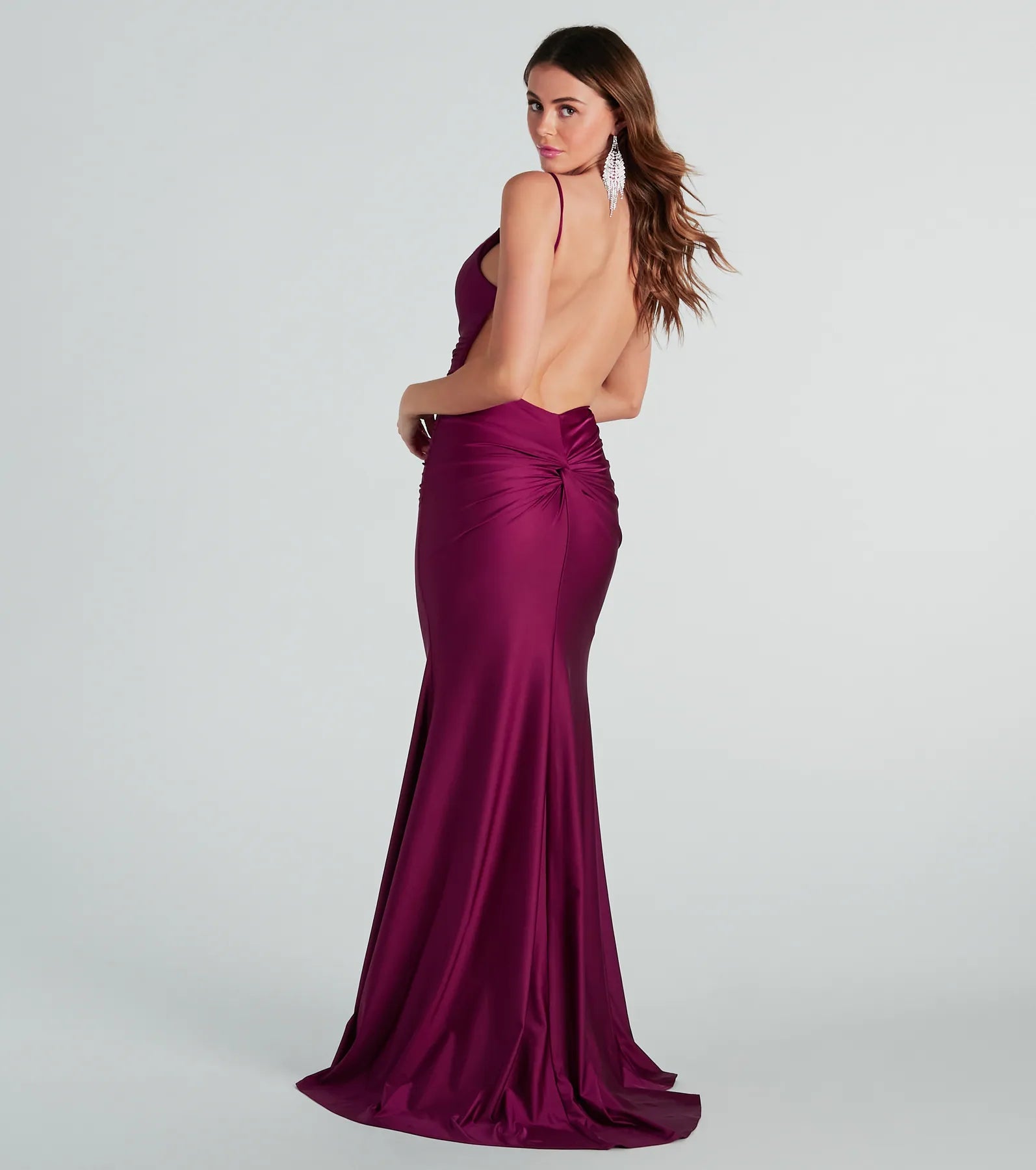 Reagan Formal Satin Low Back Mermaid Dress - Image 2