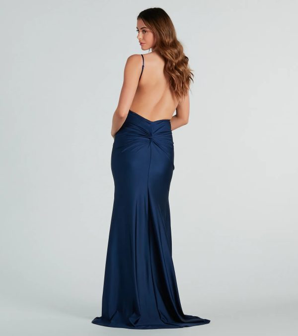 Reagan Formal Satin Low Back Mermaid Dress - Image 7