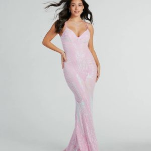 Lyanna Formal Iridescent Sequin Mermaid Dress