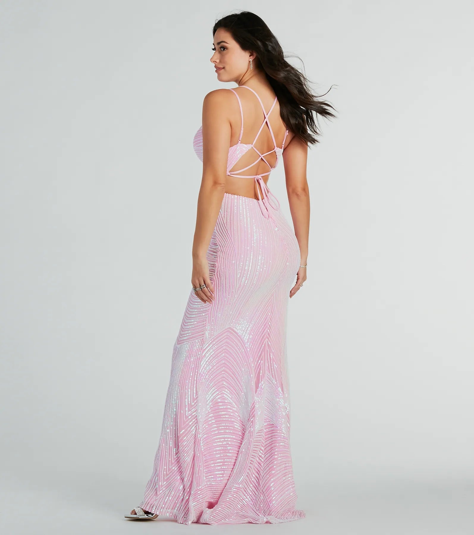 Lyanna Formal Iridescent Sequin Mermaid Dress - Image 2