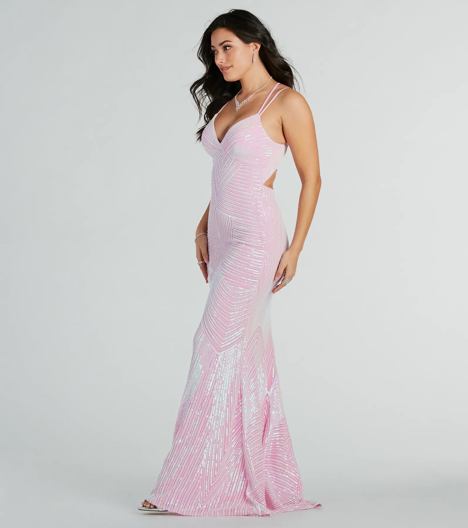 Lyanna Formal Iridescent Sequin Mermaid Dress - Image 3