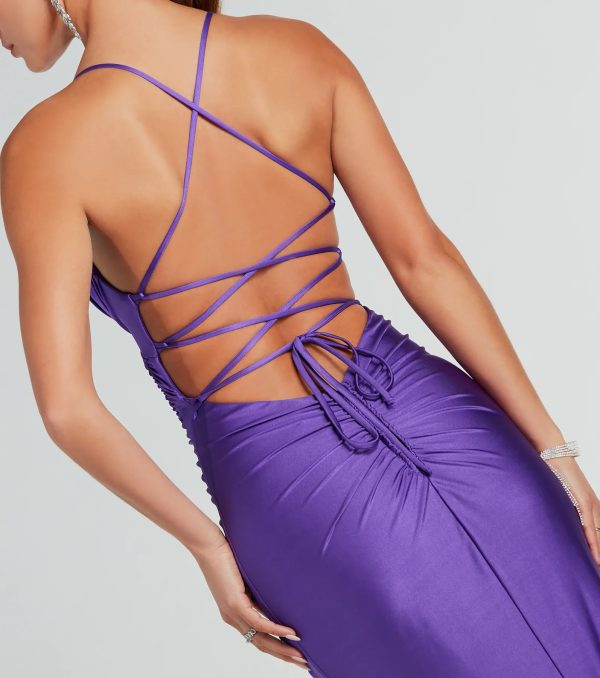 Marlena Formal Lace-Up Mermaid Long Dress - Image 5