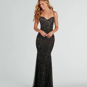 Shannon Formal Gemstone Mermaid Long Dress