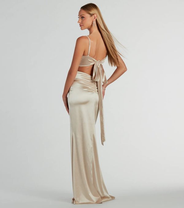 Laurel Formal Satin Tie-Back Mermaid Dress - Image 14