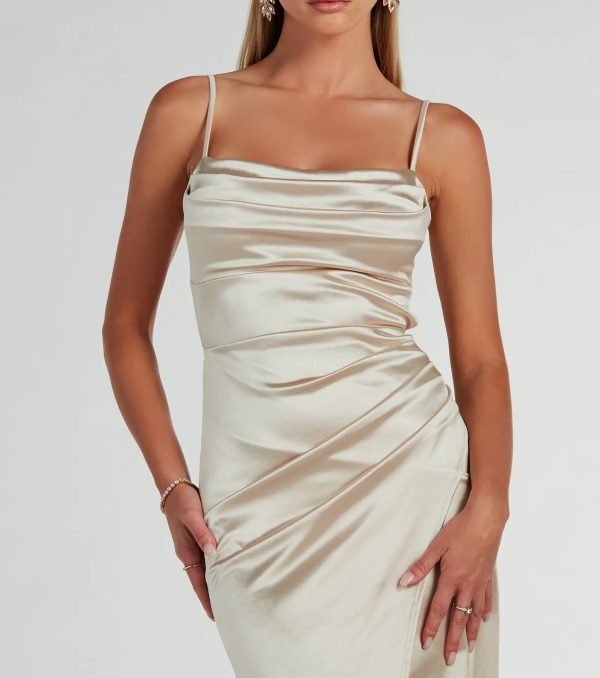 Laurel Formal Satin Tie-Back Mermaid Dress - Image 15