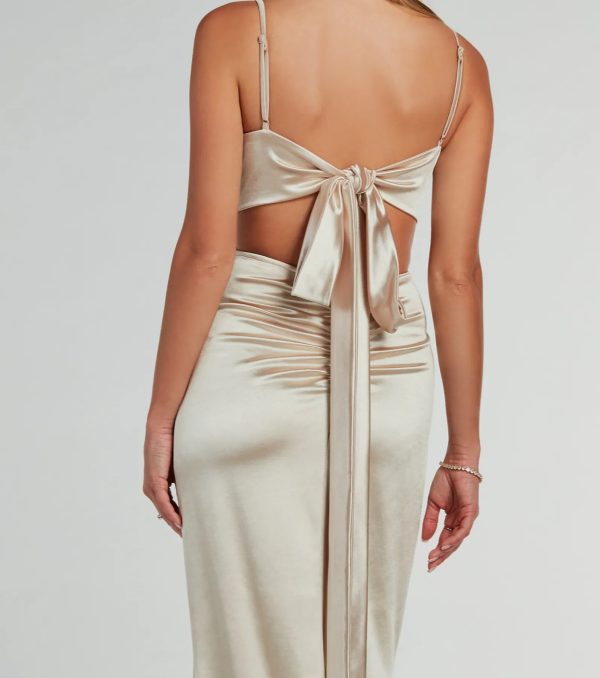 Laurel Formal Satin Tie-Back Mermaid Dress - Image 16