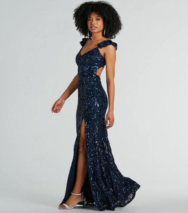 Estella V-Neck Column Long Sequin Formal Dress - Image 8