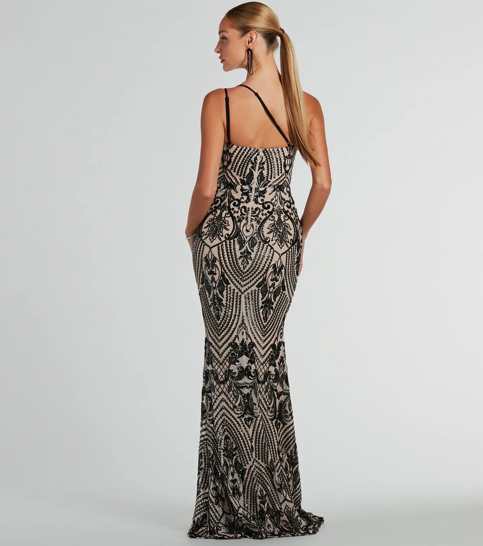Sarah One-Shoulder Mermaid Sequin Formal Dress - Image 2