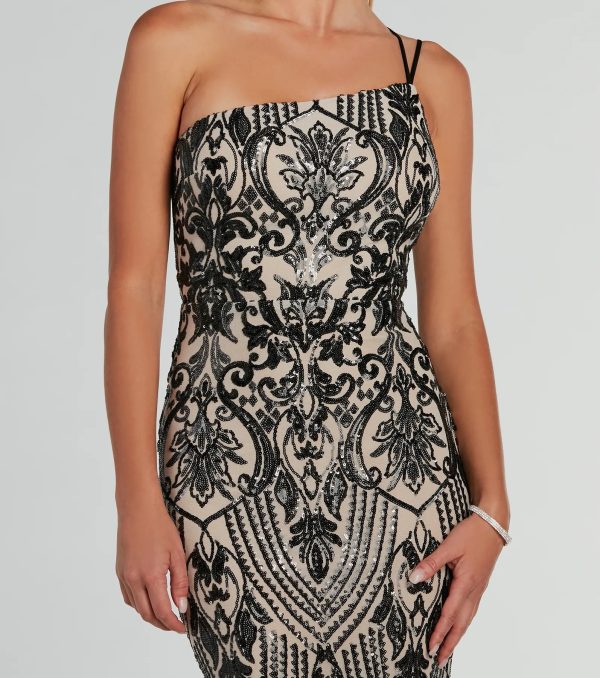 Sarah One-Shoulder Mermaid Sequin Formal Dress - Image 3