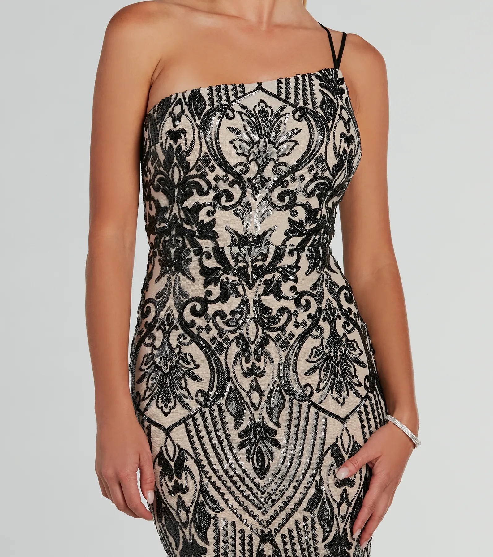 Sarah One-Shoulder Mermaid Sequin Formal Dress - Image 3