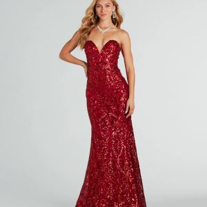Leighton Formal Sequin Strapless Mermaid Dress