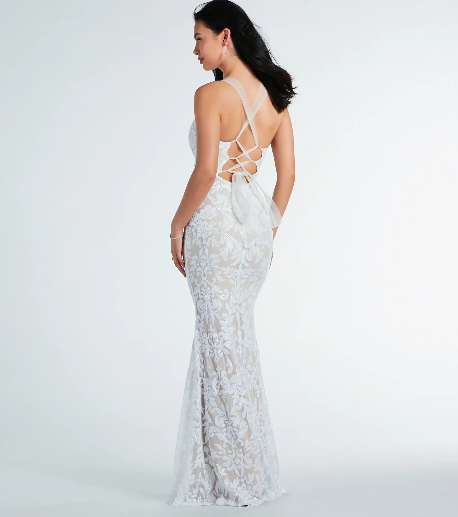 Brooklyn Bustier Tulle Lace-Up Sequin Formal Dress - Image 2