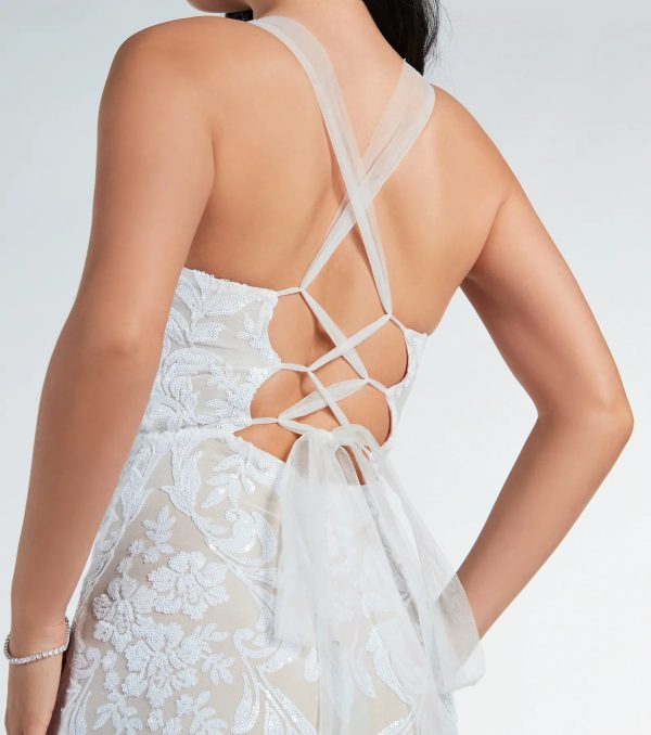 Brooklyn Bustier Tulle Lace-Up Sequin Formal Dress - Image 4