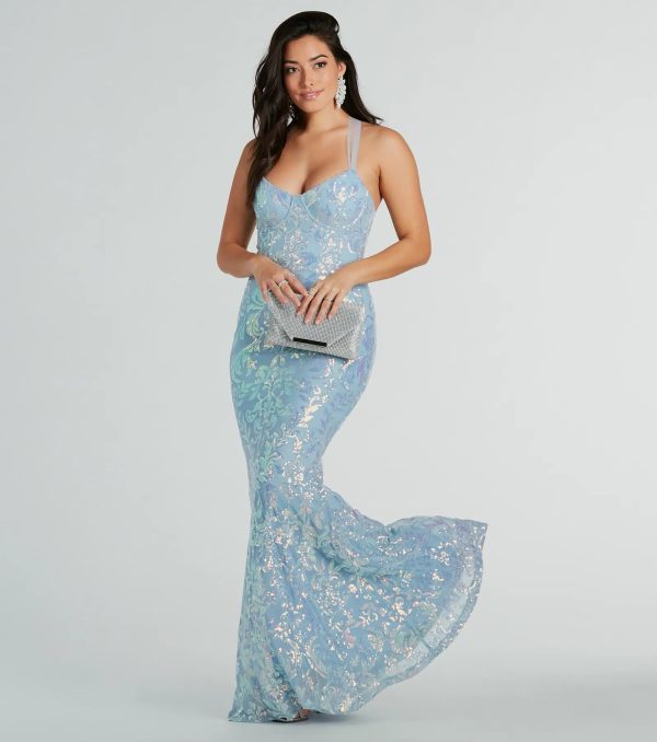 Brooklyn Bustier Tulle Lace-Up Sequin Formal Dress - Image 5