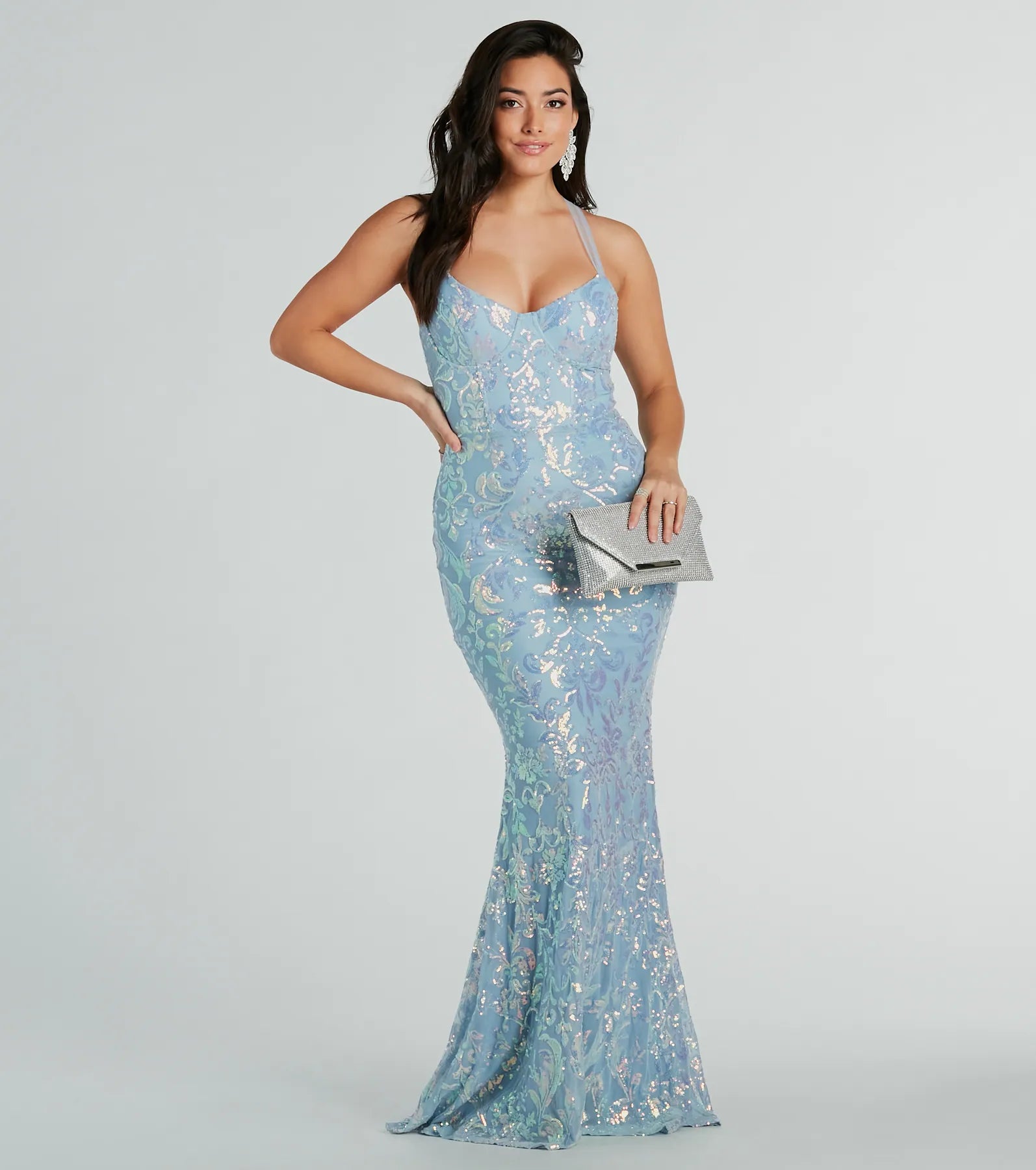 Brooklyn Bustier Tulle Lace-Up Sequin Formal Dress - Image 7