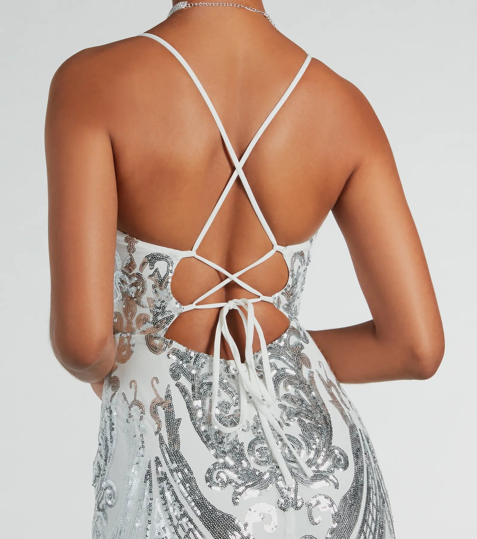 Margaux Lace Up Mermaid Sequin Formal Dress - Image 4