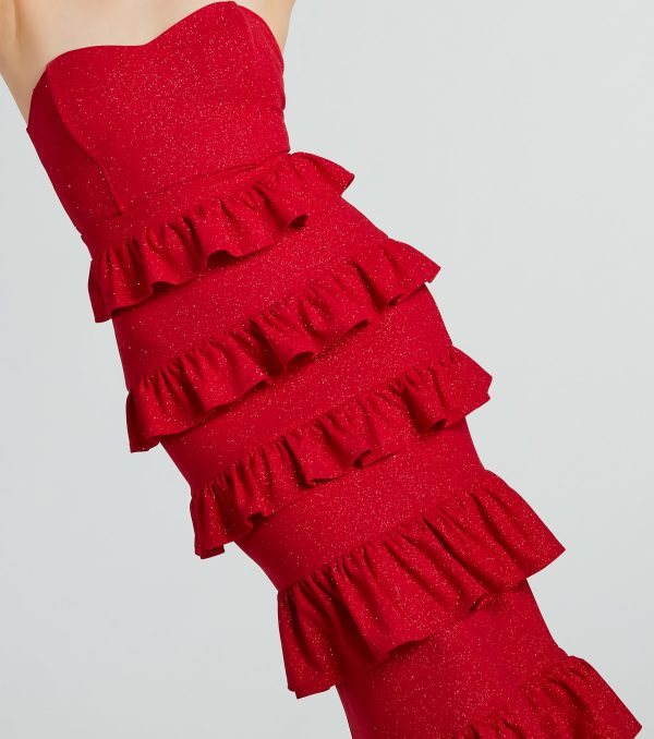 Bridget Formal Glitter Ruffled Long Dress - Image 4