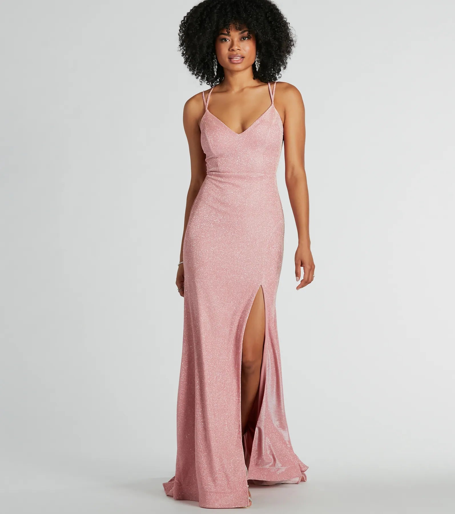Miranda Lace-Up Mermaid Glitter Formal Dress - Image 5