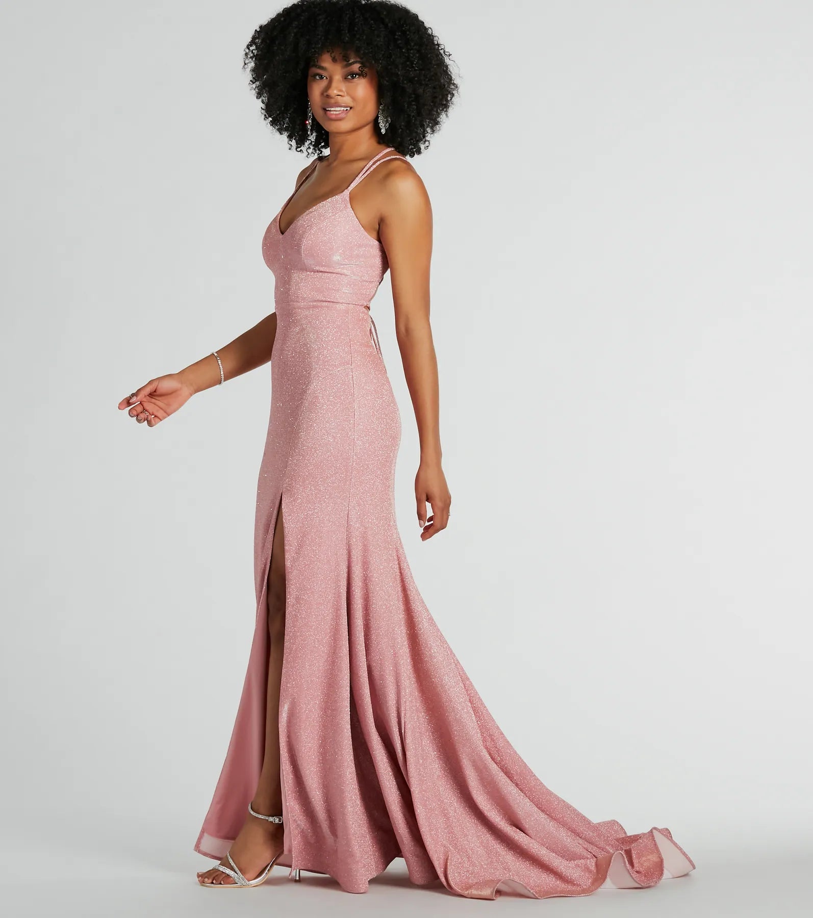 Miranda Lace-Up Mermaid Glitter Formal Dress - Image 7