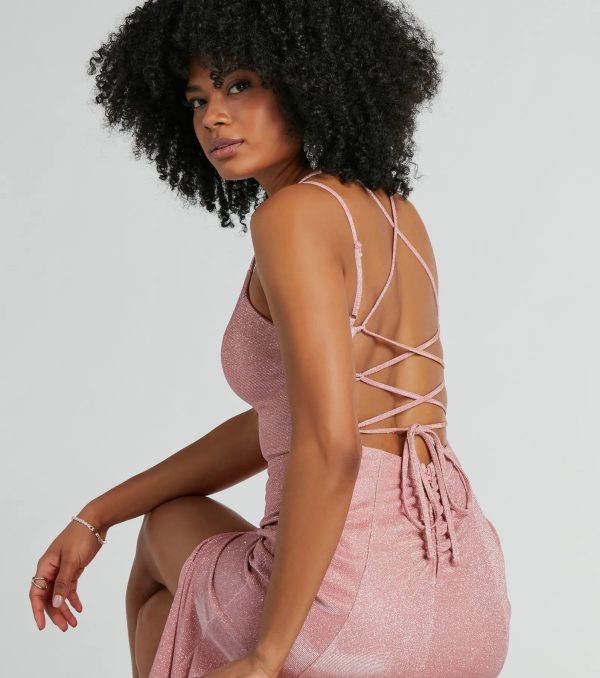 Miranda Lace-Up Mermaid Glitter Formal Dress - Image 8