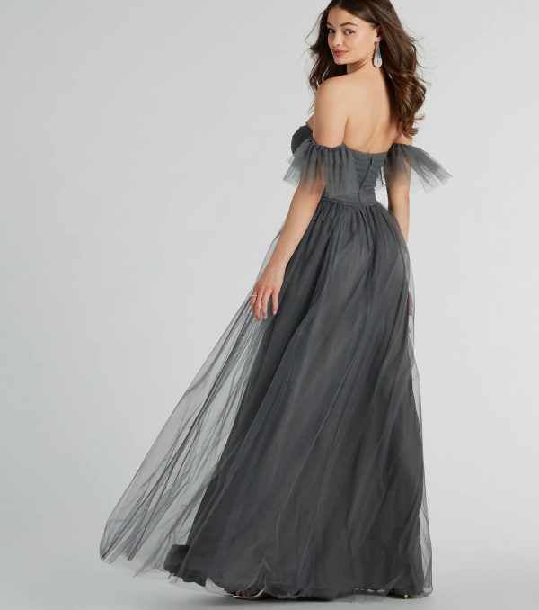 Lennyn Off-The-Shoulder A-Line Tulle Formal Dress - Image 2