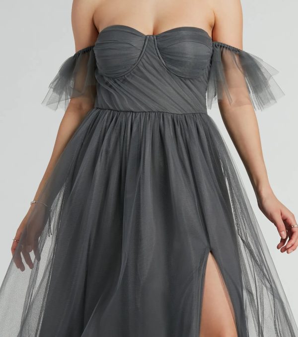 Lennyn Off-The-Shoulder A-Line Tulle Formal Dress - Image 4