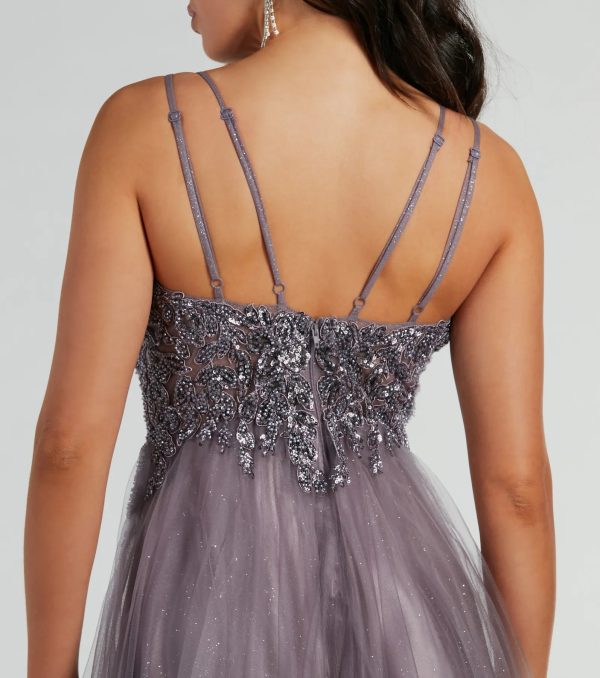 Vanessa A-Line Glitter Tulle Formal Dress - Image 4