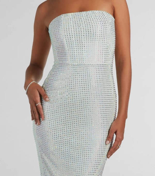 Brittney Strapless Rhinestone Long Formal Dress - Image 7