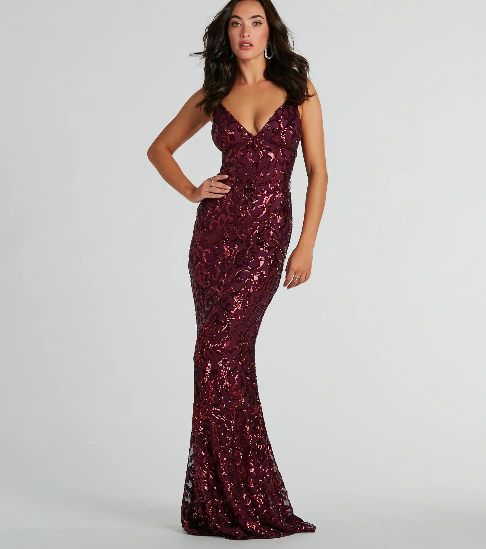 Bethanie Formal Sequin V-Neck Mermaid Dress - Image 10