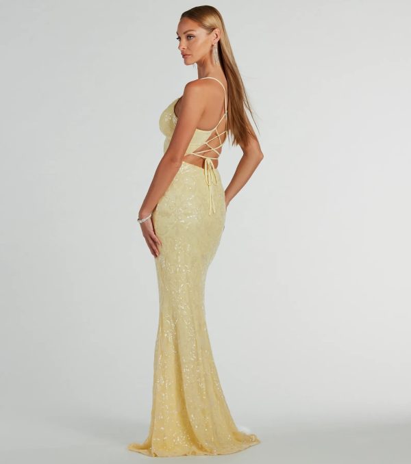 Bethanie Formal Sequin V-Neck Mermaid Dress - Image 15
