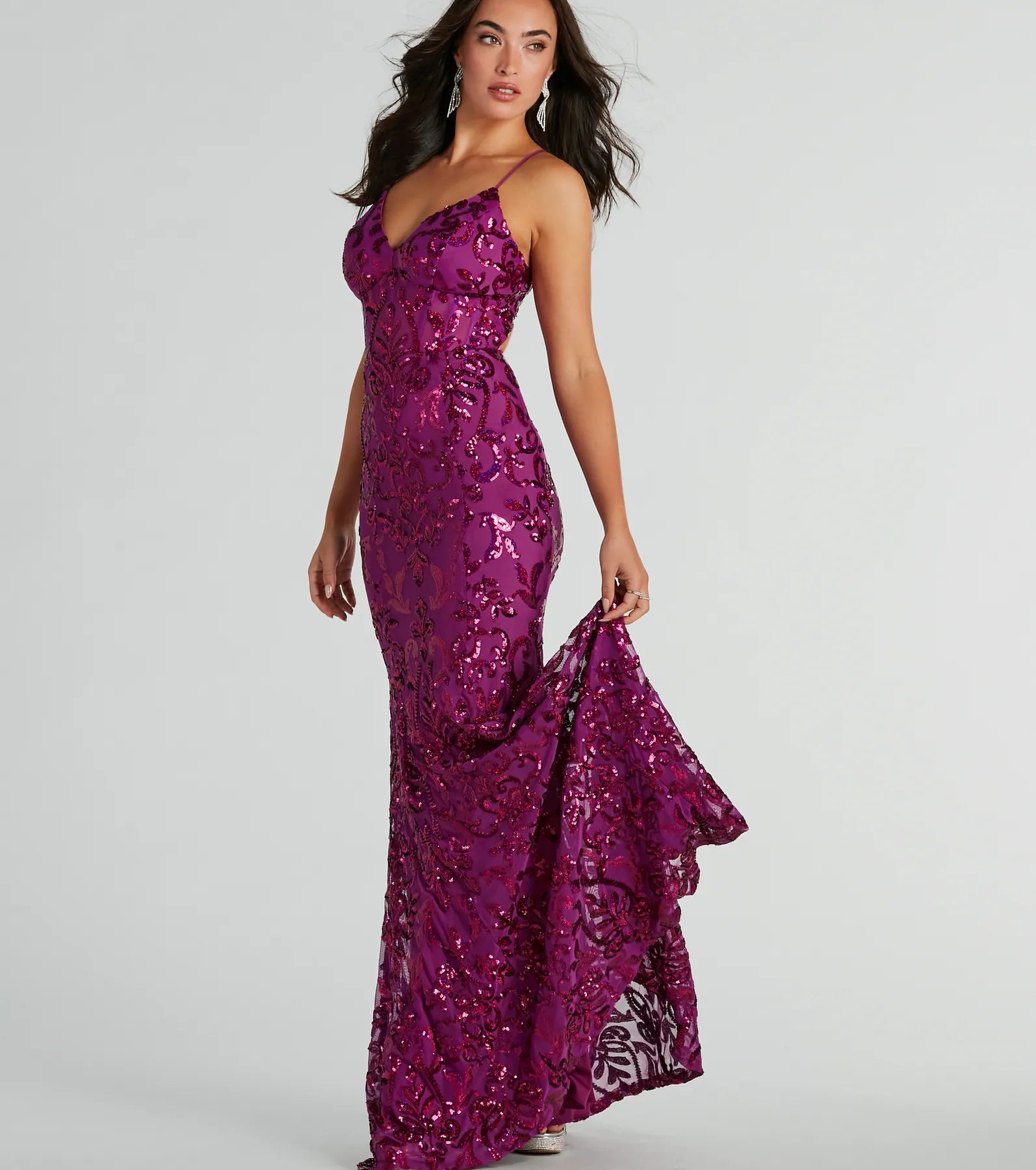 Emma Strappy Back Sequin Mermaid Dress - Image 5