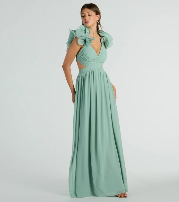 Anne Marie Lace-Up Ruffle A-Line Chiffon Formal Dress - Image 5