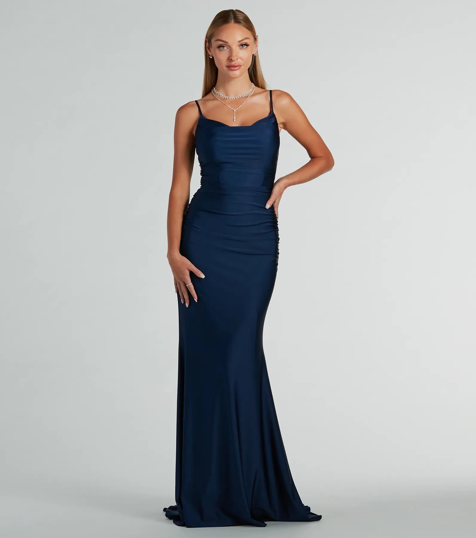 Alisa Lace Sequin Back Mermaid Formal Dress - Image 5