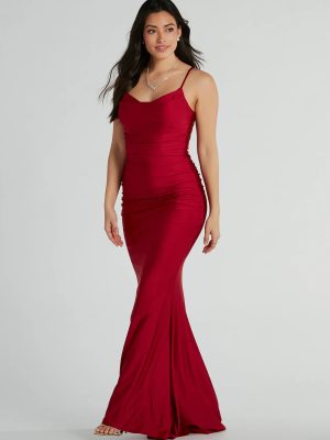 Alisa Lace Sequin Back Mermaid Formal Dress