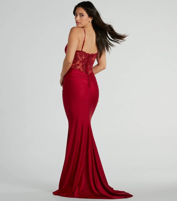 Alisa Lace Sequin Back Mermaid Formal Dress - Image 2