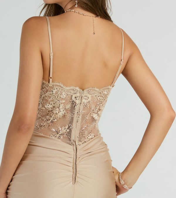 Alisa Lace Sequin Back Mermaid Formal Dress - Image 12