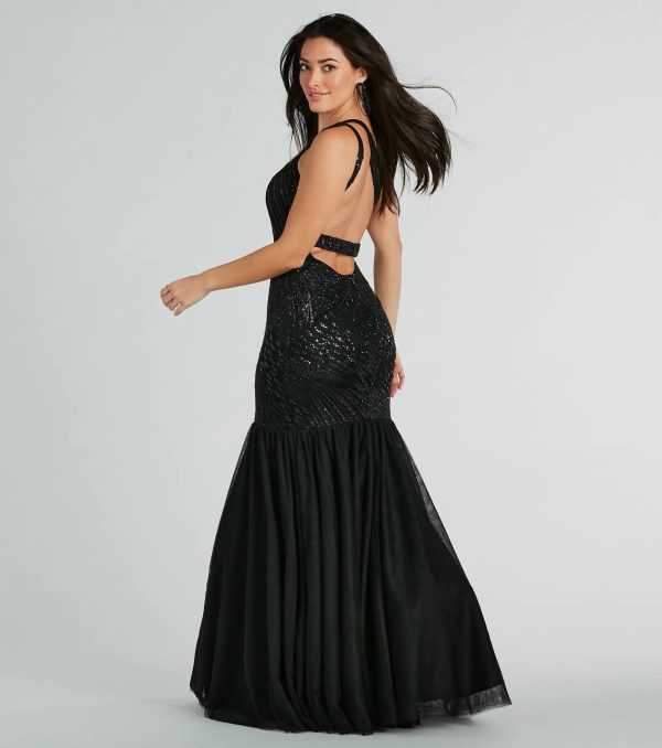 Gracelyn Formal One-Shoulder Mermaid Sequin Dress - Image 3