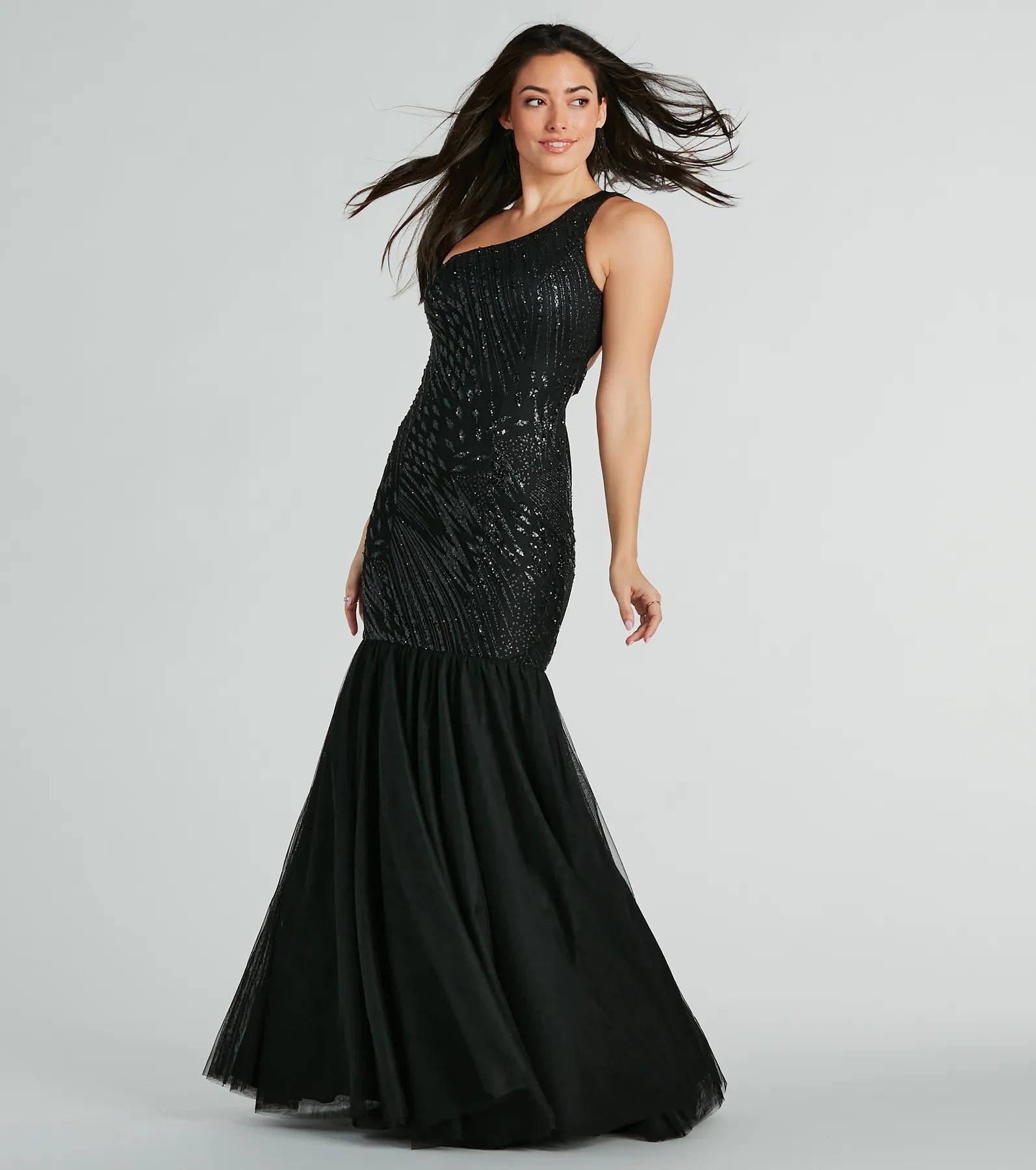 Gracelyn Formal One-Shoulder Mermaid Sequin Dress - Image 4