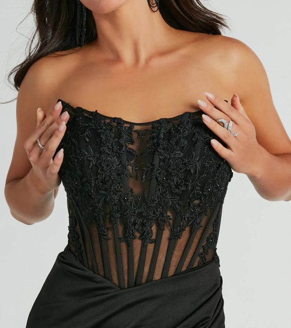 Shayla Strapless Corset Lace Formal Dress - Image 3
