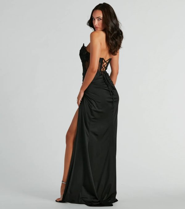Shayla Strapless Corset Lace Formal Dress - Image 4