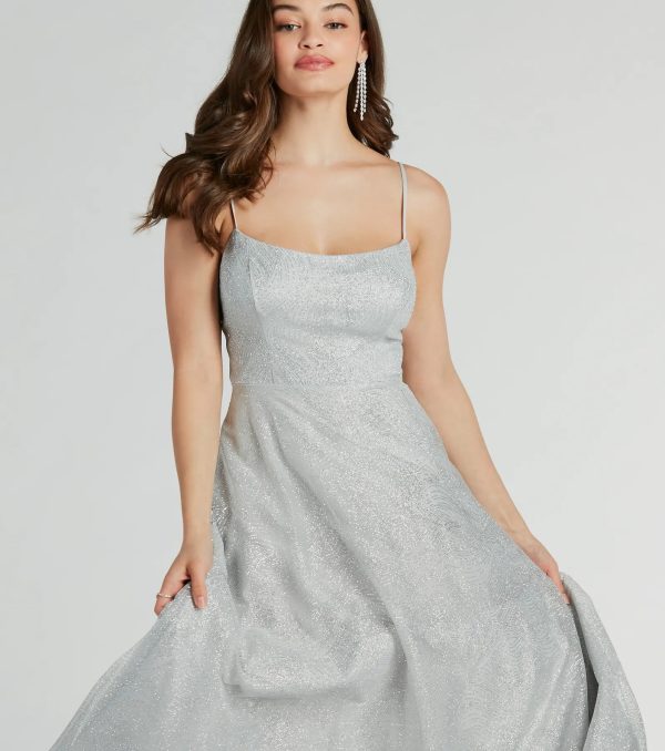 Kira Lace-Up Glitter Tulle A-Line Formal Dress - Image 3